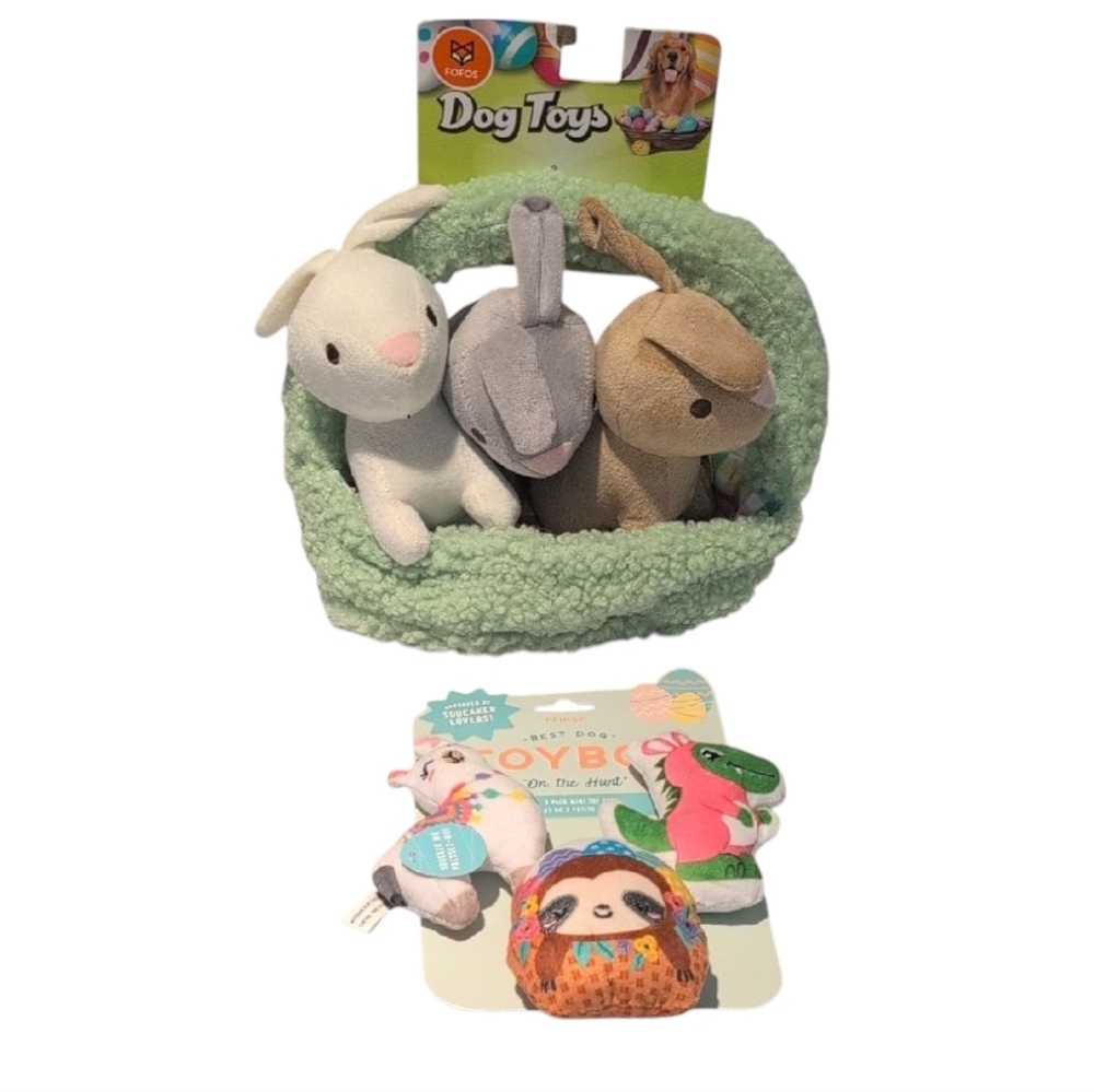 Assortment of Plush Squeaky Easter Dog Toys